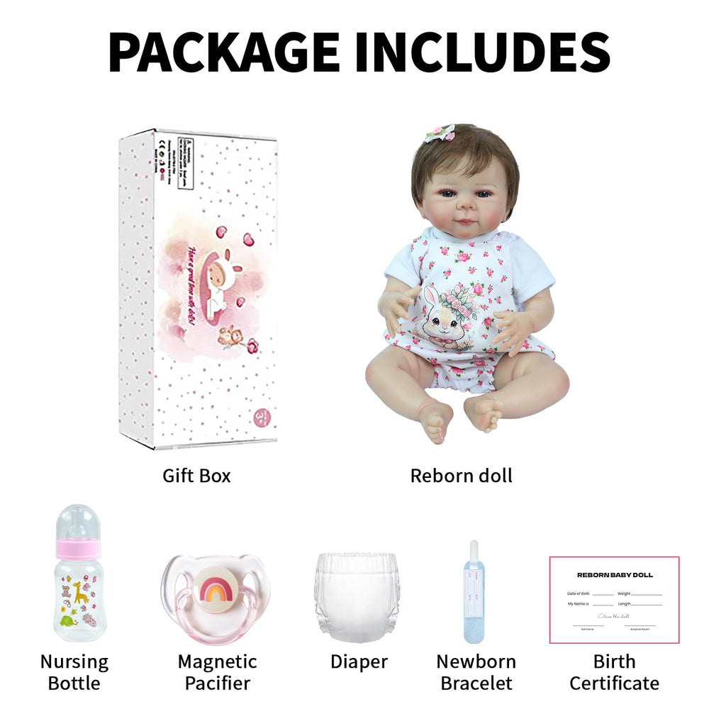 SCOM Reborn Baby Doll in play pose for imaginative scenarios