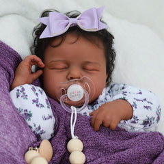 Close-up of SCOM Reborn Baby Doll skin texture highlighting infant-like realism