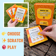 Scratch 'Ems Campfire Games card back revealing a bonus game.