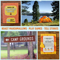 Scratch 'Ems Campfire Games family enjoying screen-free outdoor activity.