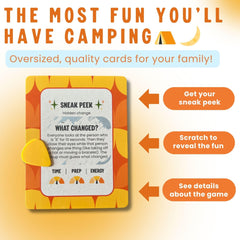 Scratch 'Ems Campfire Games unboxing shot of thick, durable cards.