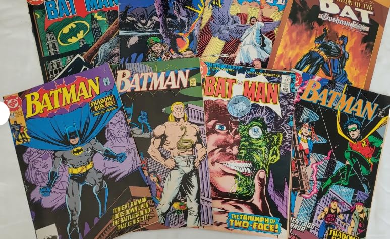 SCS Direct Batman value pack spine display for neat shelf organization