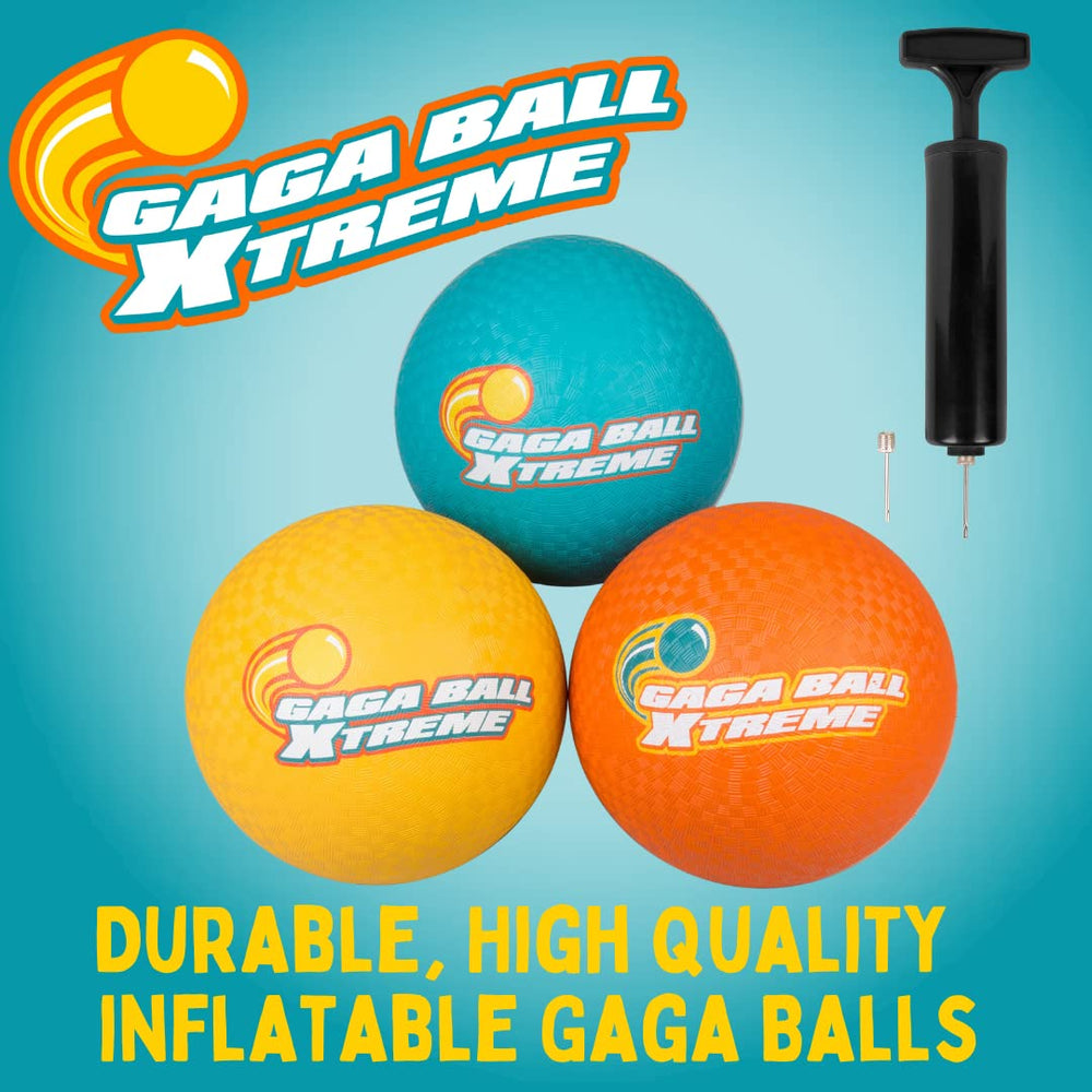 SCS Direct Gaga Ball 8.5 inch yellow with textured grip for secure handling.