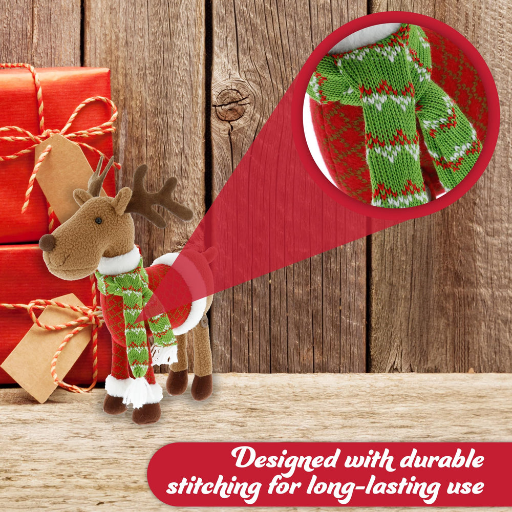 SCS Direct Reindeer Plush close-up reveals soft fabric and cheerful expression.