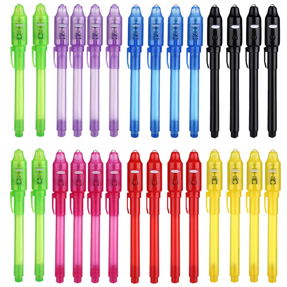 SCStyle Invisible Ink Pen pack with UV light reveals secret messages on paper for fun puzzles