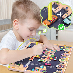 Scuwtocn parking-letter game fosters letter recognition in a fun way