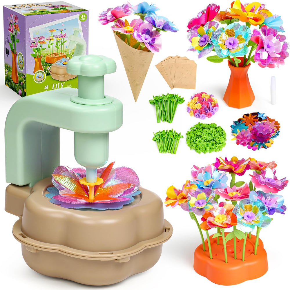 Scvcid bouquet maker assembly helps kids unleash creativity while crafting colorful flower arrangements.