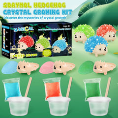 sdaymol Crystal Growing Kit green crystal displayed, promotes STEM exploration and visual results.