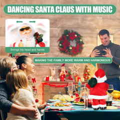 SdeNow Santa with gift bag performs joyful movement for family celebrations.