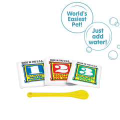 Sea-Monkeys Instant Life packets include Water Purifier, Live Eggs, and Growth Food.