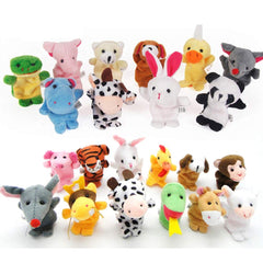 Sealive 22-pcs plush animal finger puppets for storytelling and learning.