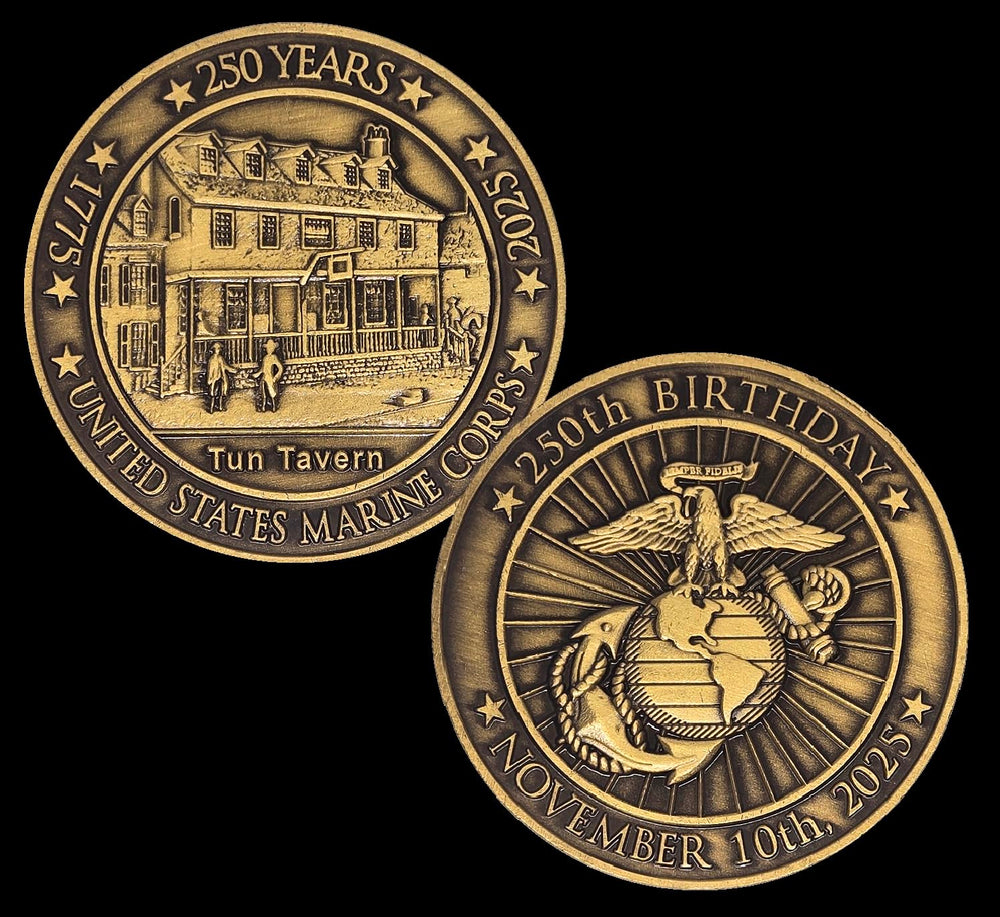 Secret Squirrel solid brass 2025 Marine Corps coin, 2-inch display-ready keepsake for families