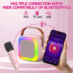 SECULEAD karaoke machine family fun pink supports spontaneous performances