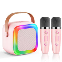 Seculead mini karaoke front view with LED lights enhancing party mood