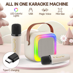 SECULEAD mini karaoke supports TF card, USB, AUX for flexible playback.