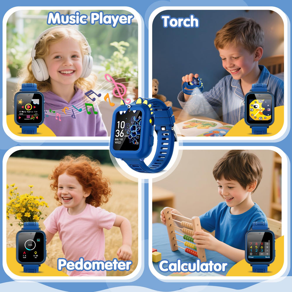 Sedzofan Kids Watch flashlight supports nighttime exploration.
