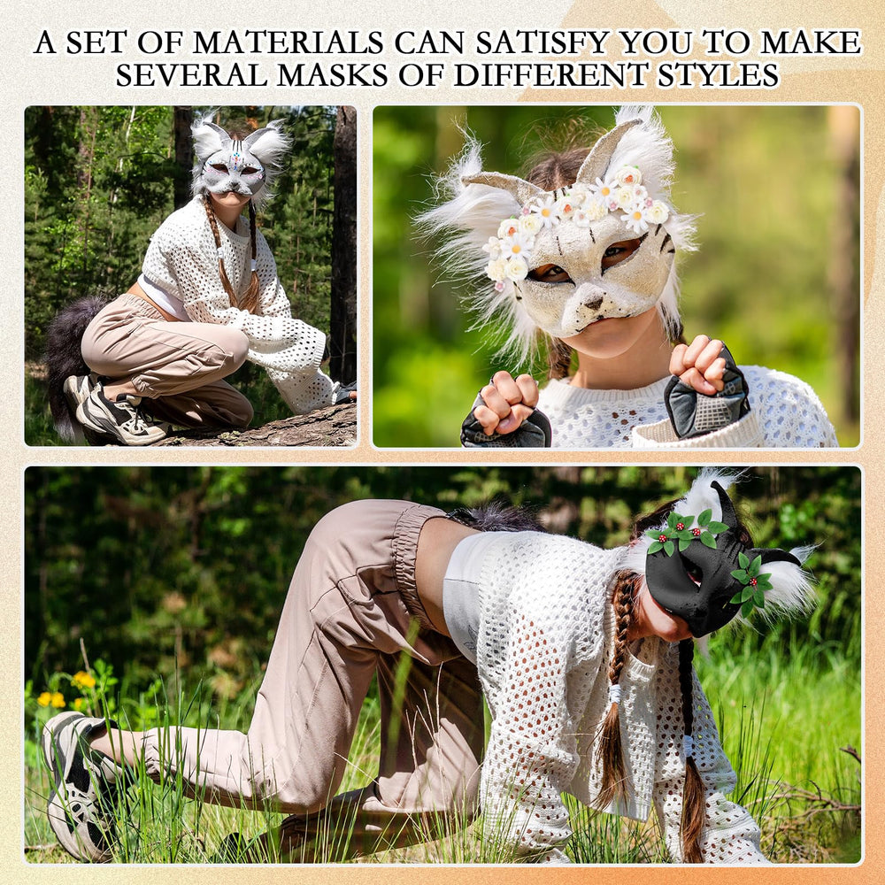 Seenelling artificial mushrooms for whimsical mask embellishments.