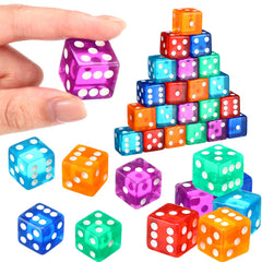Seenelling six-color dice set in acrylic for vibrant casino-style gameplay.