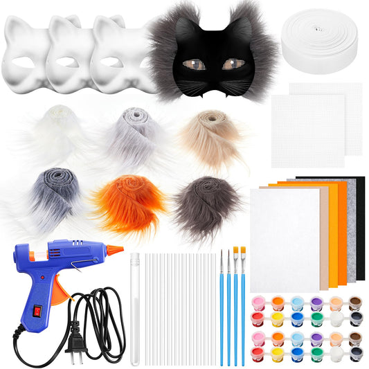 Seenelling Therian cat mask kit contents for beginners ready for customization