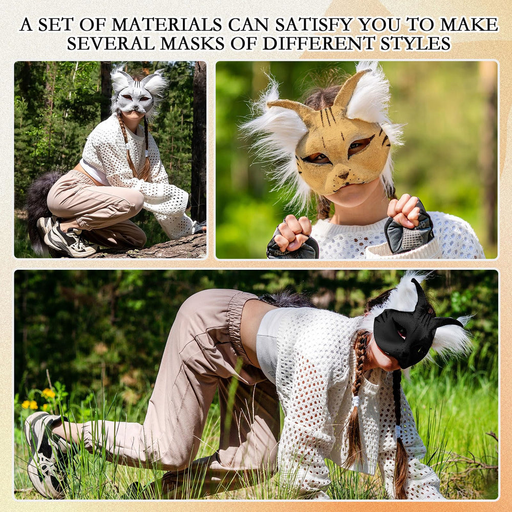 Seenelling Therian mask kit faux fur strip adds texture