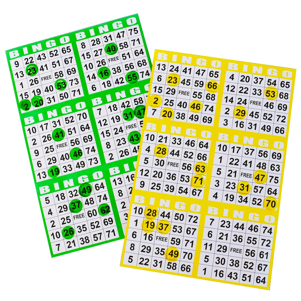 SEETOOOGAMES yellow bingo card enhances visibility during rounds