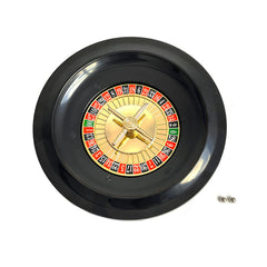 SEETOOOGAMES 10-inch roulette wheel front view shows durable plastic construction for home play