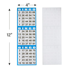 SEETOOOGAMES bingo cards close-up, readable 4x12 inch cards