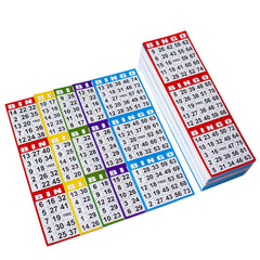 SEETOOOGAMES bingo paper cards in 4x12 format with bold numbers for easy reading