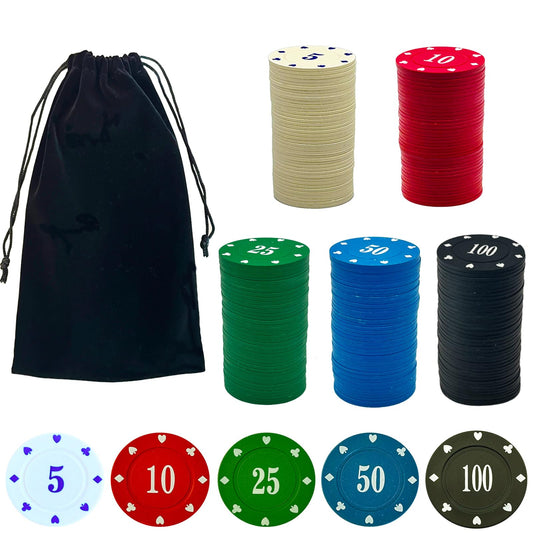 SEETOOOGAMES casino poker chips 200pcs arranged for a complete game night.