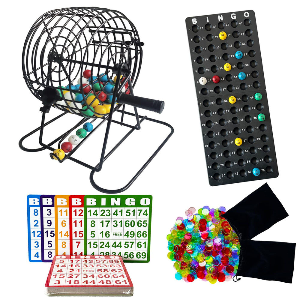 SEETOOOGAMES Deluxe Bingo rotary cage in action for lively game nights.