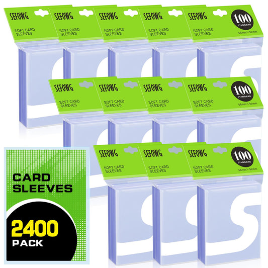 SEFOWG 2400ct clear card sleeves bulk pack shields cards from dust