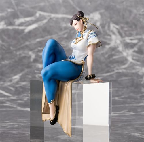 SEGA Chun-Li perching figure with base stand for stable display.