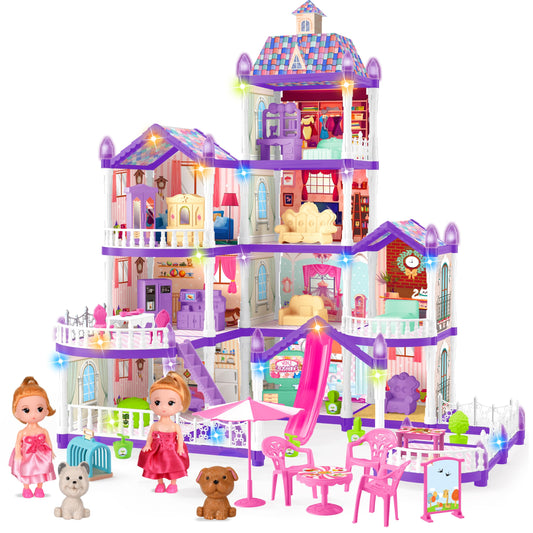Seifar doll house purple 10 rooms invites imaginative exploration.
