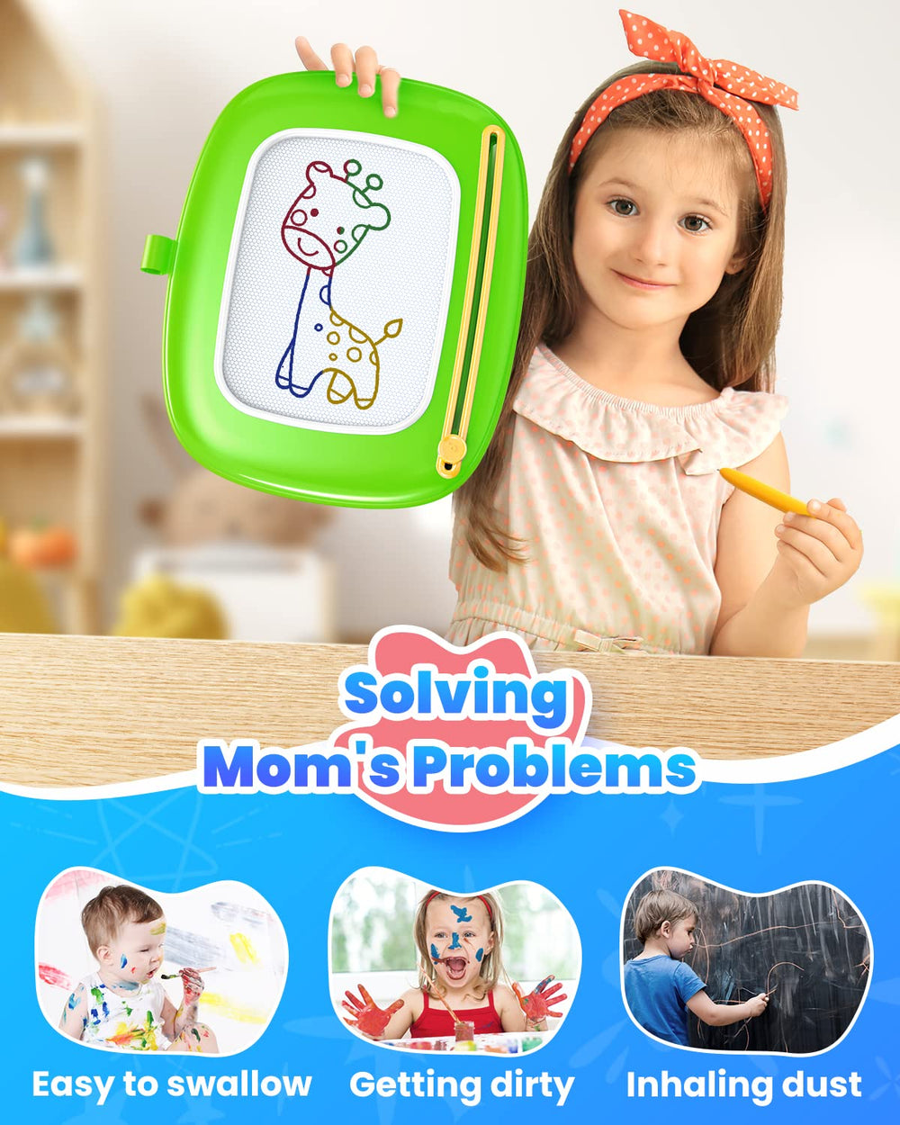 Seimome durable plastic construction built for kids' grip.
