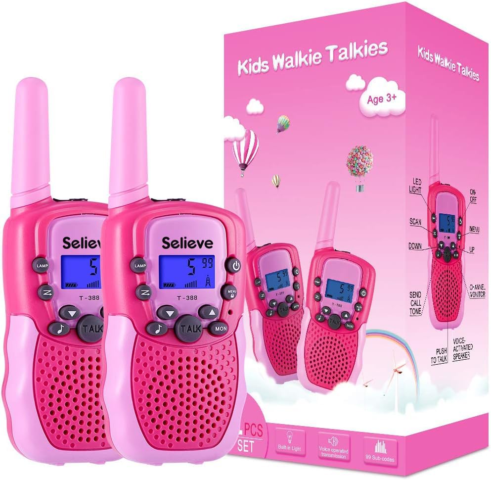 Selieve walkie talkie for kids 22 channels enabling group talk outdoors