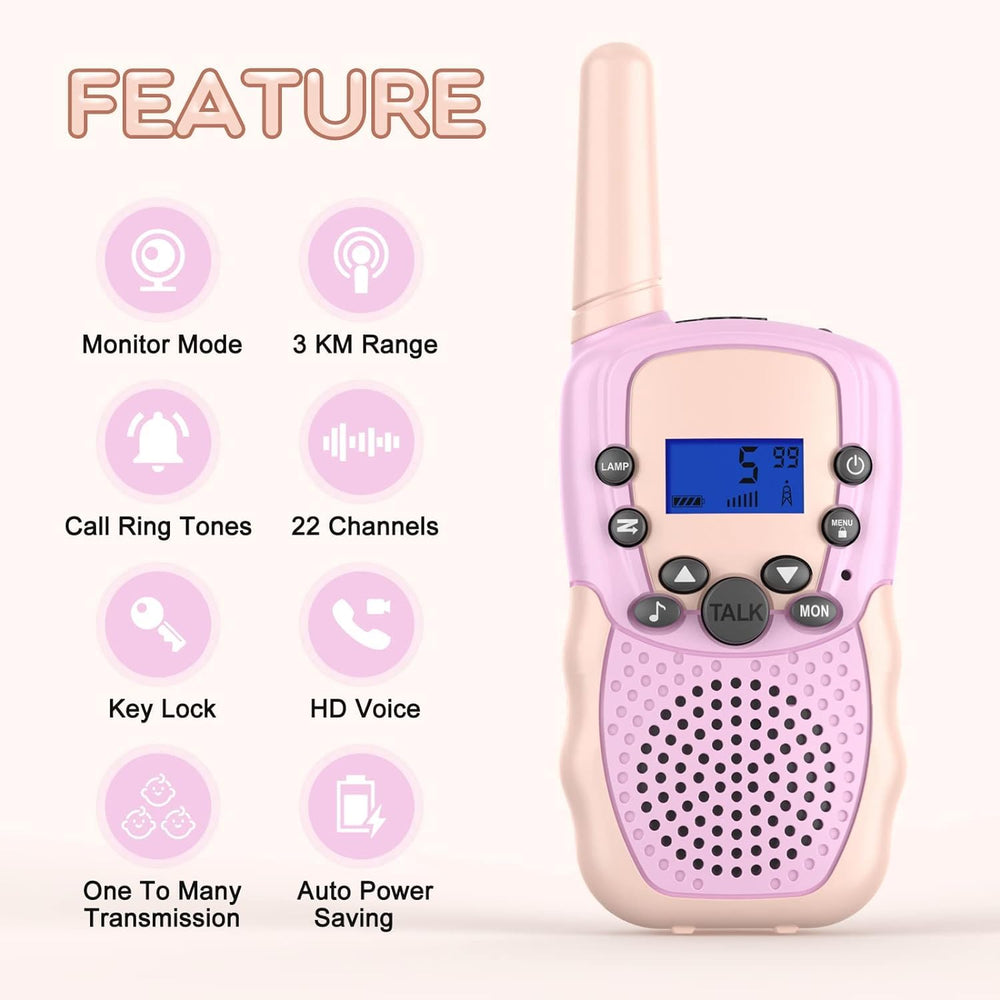 Selieve walkie talkies LCD display close-up for easy use