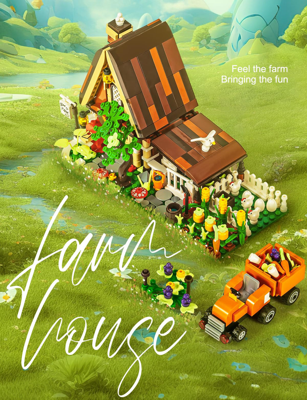 SEMKY Farm House with LED night lighting creating cozy ambiance