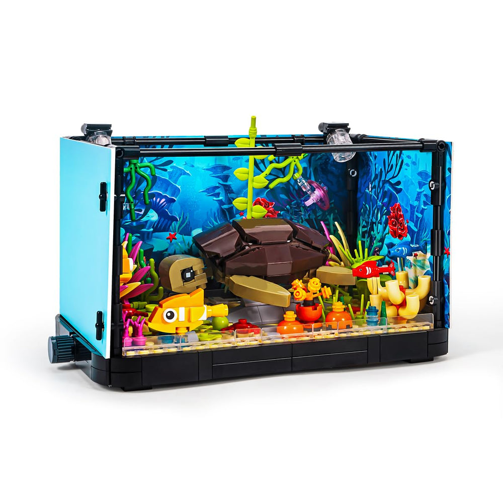 SEMKY Turtle Building Blocks with LED lights create a glowing night display.