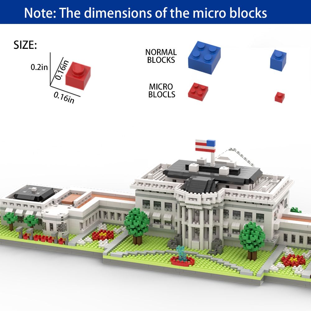 SEMKY White House micro mini blocks west wing with detailed reconstruction.