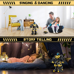 Semour Gesture Sensing RC Robot Toy, launcher and shield setup, ideal for action play.