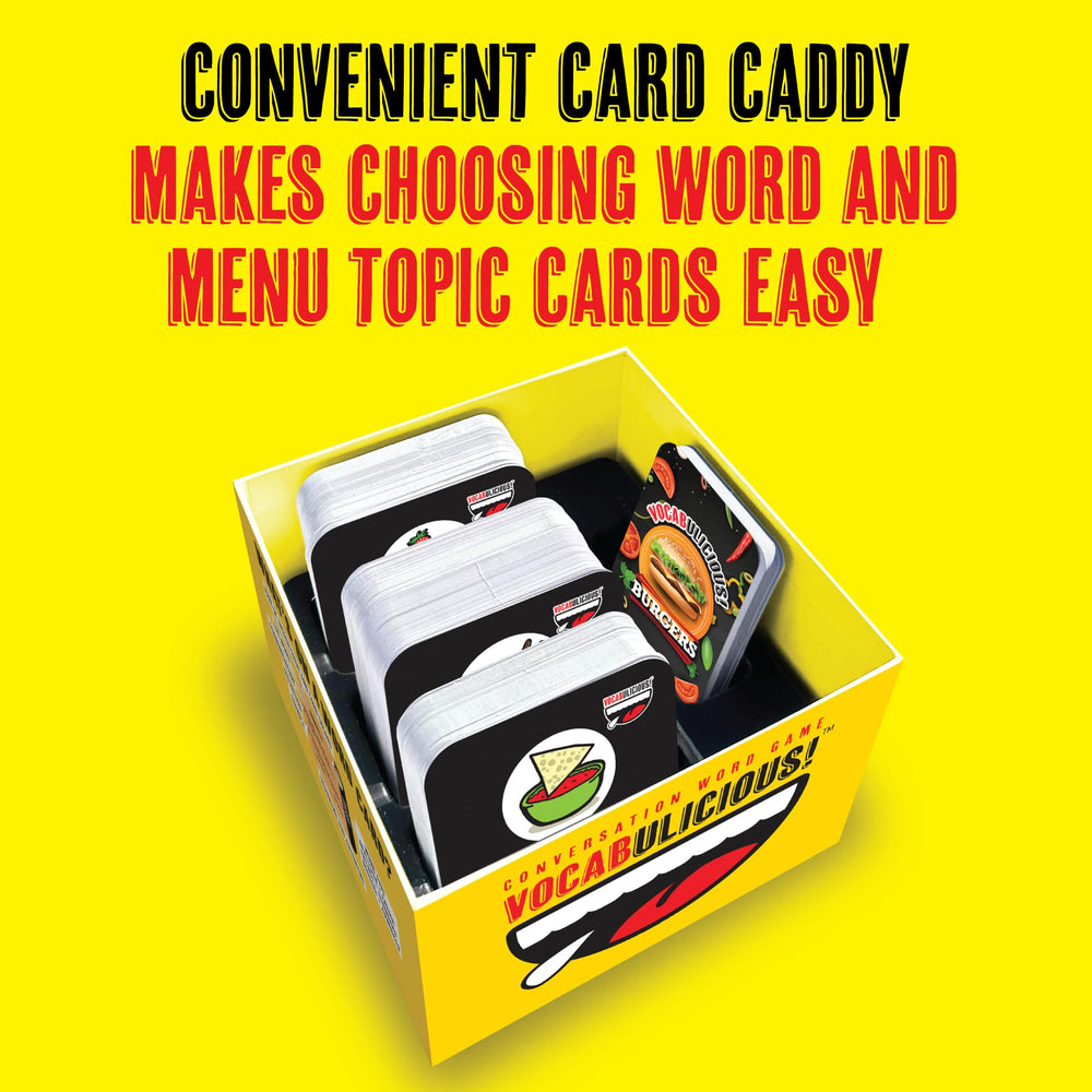 Entree cards from VOCABULICIOUS boost mid-level word practice during meals.