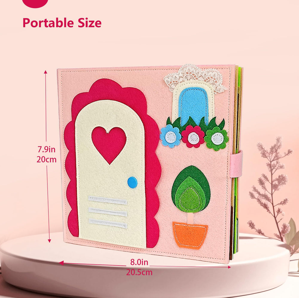 Sendhjurf Busy Book uses durable felt for long-lasting toddler play.