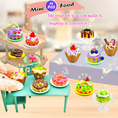 Cakes, cupcakes, donuts, and ice cream miniatures by Sendhjurf for creative display.