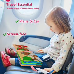 Sendhjurf Montessori Busy Book includes buttons and zippers to improve coordination.