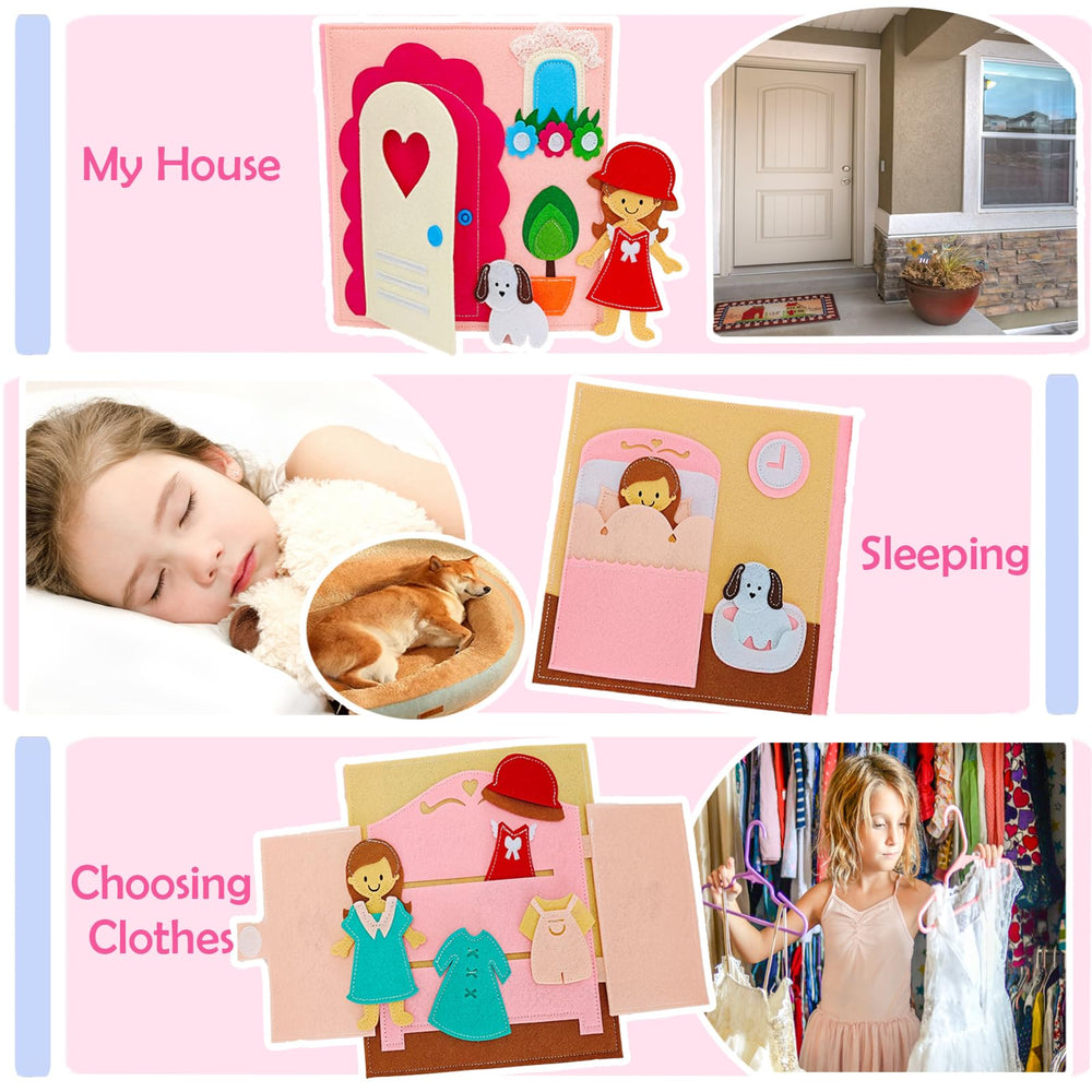 Sendhjurf Montessori Busy Book travel-friendly pages invite quiet, on-the-go learning.
