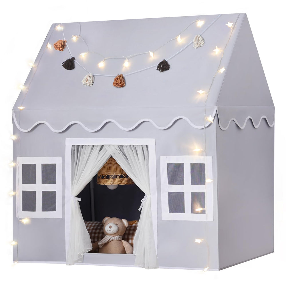 SENODEER Kids Play Tent in gray for cozy indoor imaginative play