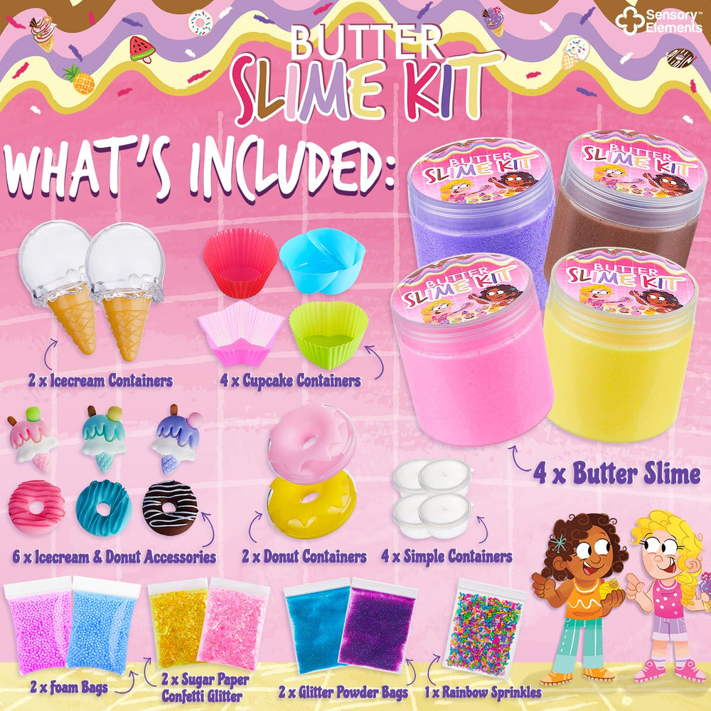 Sensory Elements Butter Slime Kit: donut container helps keep colors separate and ready to mix