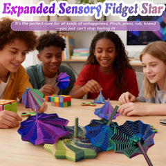 3D printed PLA toy balances textures with visual color changes on spins.