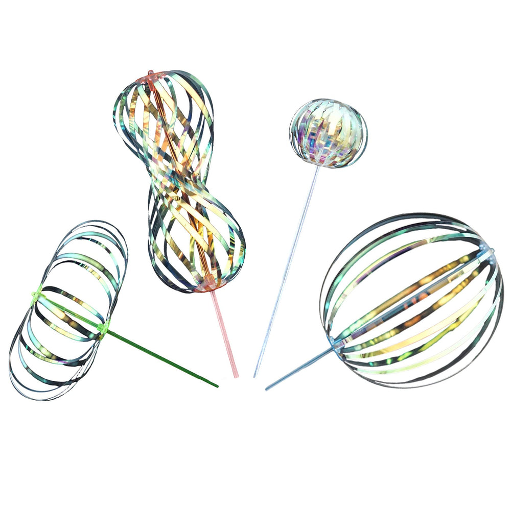 SENSORY4U Rainbow Twirler Stick Pack 4 shows colorful bubble wands for parties