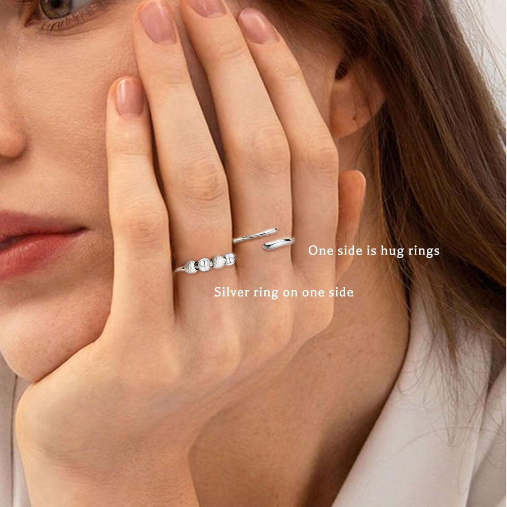 Senteria adjustable fidget ring with beads, easy to fit any finger for daily wear.